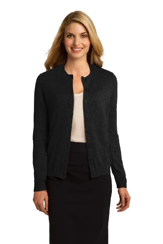 Port Authority® Ladies Cardigan Sweater. LSW287 Hoodie with Drawstrings