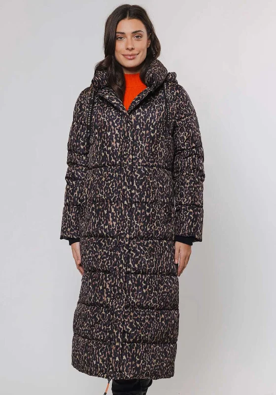 Rino and Pelle Roza Leopard Print Puffer Coat, Brown Women's Canada Goose jackets