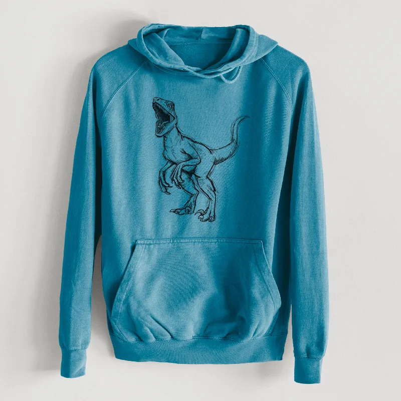 Velociraptor Mongoliensis  - Mid-Weight Unisex Vintage 100% Cotton Hoodie Stylish Sweatshirt Look