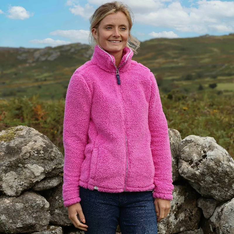 LJ157 - Full Zip Snug - Raspberry Zip-up Sweatshirt Look