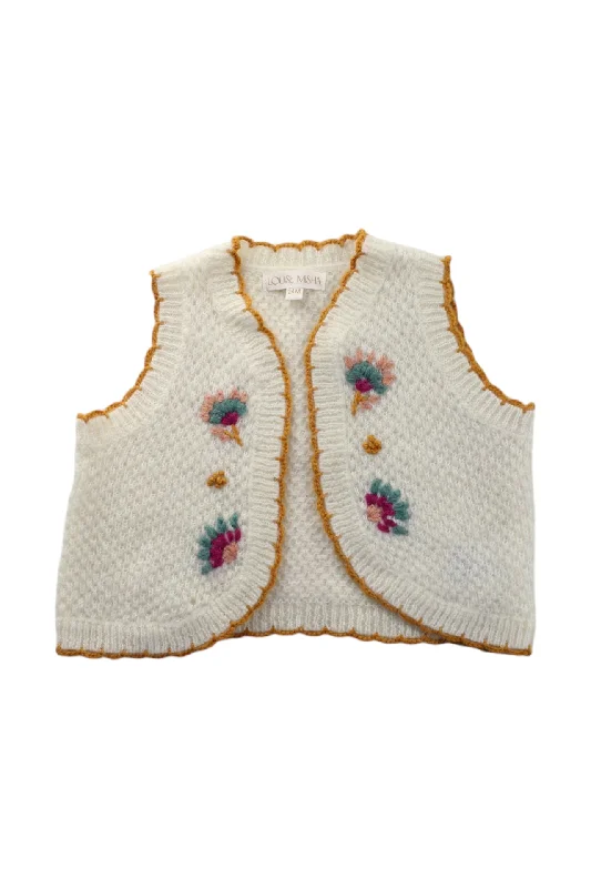 Louise Misha Knit Floral Vest 2T Women's hiking jackets