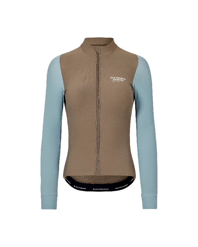 Women's Mechanism Long Sleeve Jersey - Dusty Blue/ Dark Stone Fleece Zip-up Hoodie