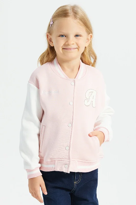 Girls Pink Romper Jacket With Embroidery Women's breathable jackets