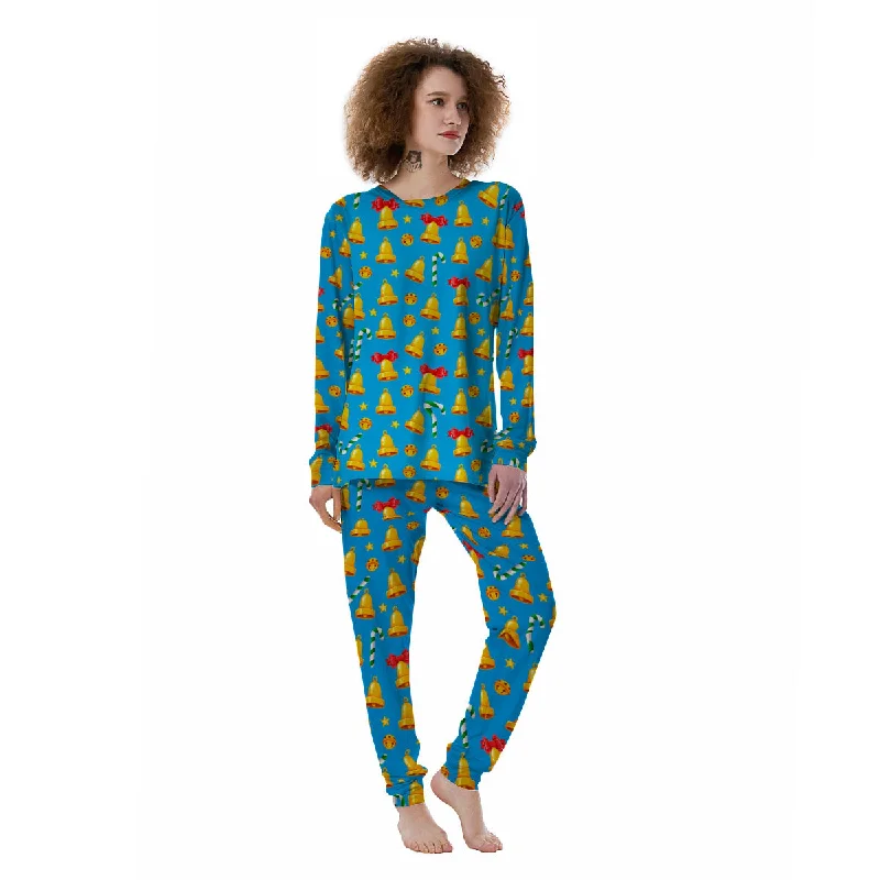 Bells Merry Christmas Print Pattern Women's Pajamas Best-value pajama sets