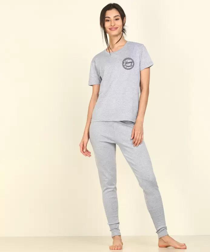 Women Printed T-shirt & Pyjama Set Pure Soft Cotton High-end pajama sets