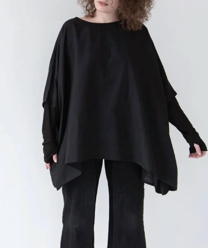 Cozy Top In Black Streetwear sweaters