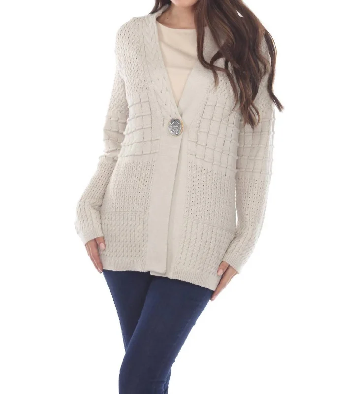 See The Good Cardigan In Pebble Office sweaters