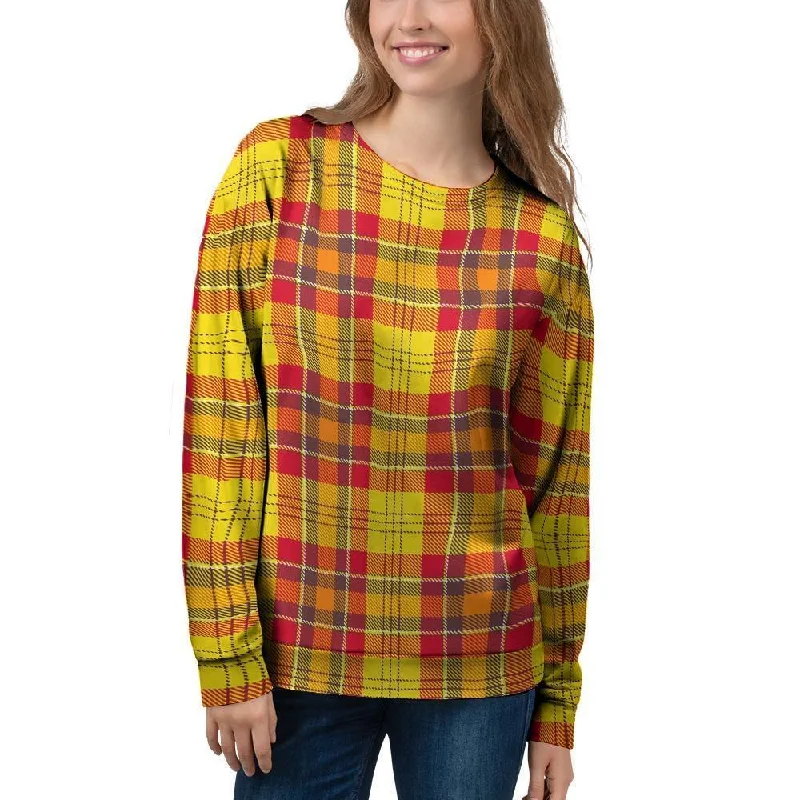 Yellow Plaid Tartan Women's Sweatshirt Gucci sweaters