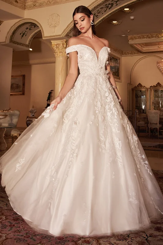 **Cinderella Divine: Ethereal Elegance for Your Special Day** White Lace Gown