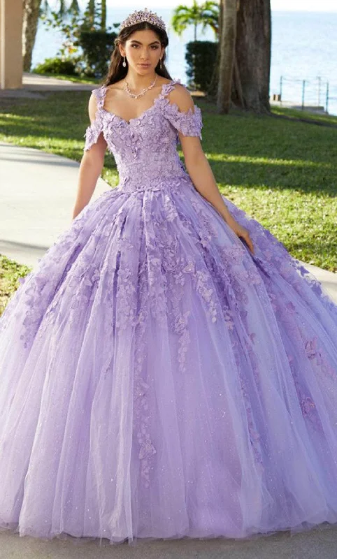 Fiesta Gowns 56482 - Floral Applique Tulle Ballgown Office party dresses