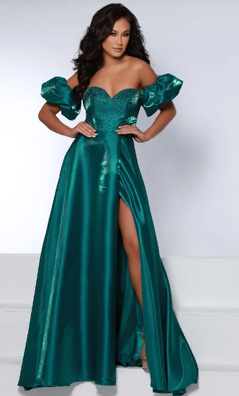 Johnathan Kayne 2642 - Sweetheart Satin Evening Gown Ruffled party dresses