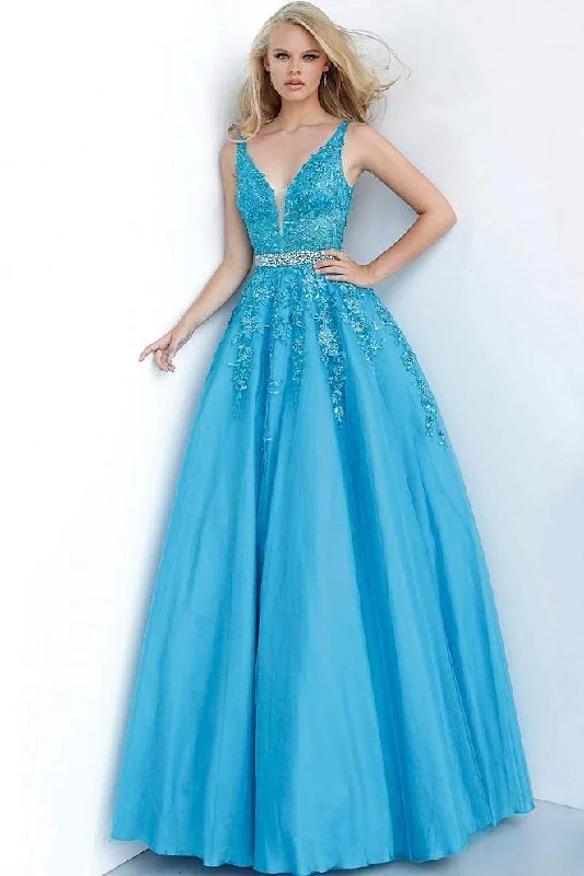 JVN by Jovani - JVN00925 Embroidered Junior Prom Gown Trendy party dresses under $50