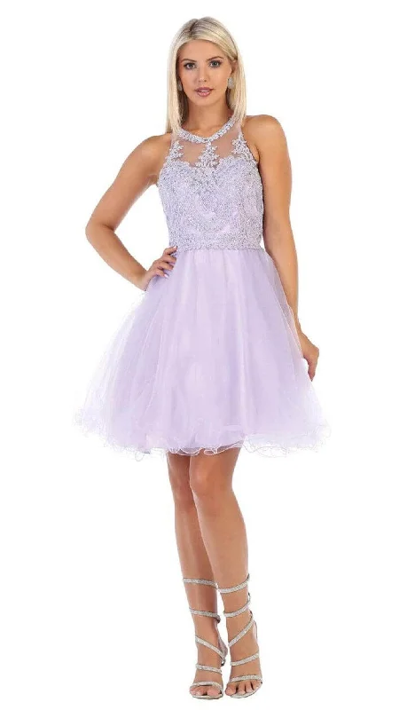 May Queen MQ1643 - Lace Applique Cocktail Dress Glamorous party dresses