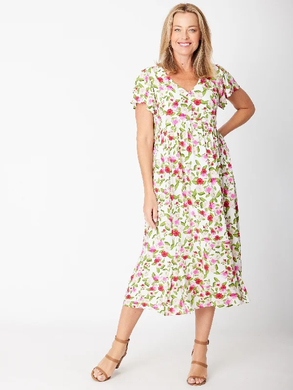 Maxi Flounce Dress- Floral Divine 30581 A-line maxi dresses