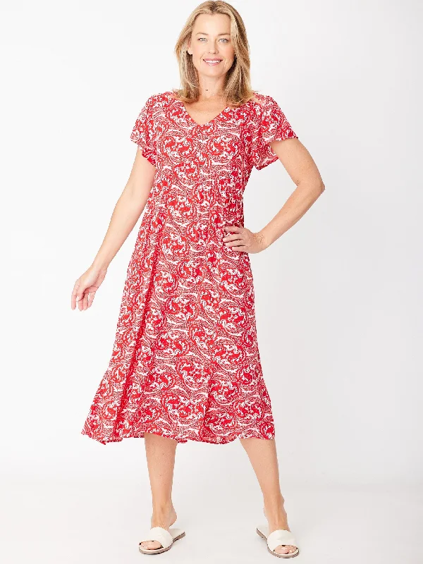 Maxi Flounce Dress- Red Paisley 30581 Urban Outfitters maxi dresses