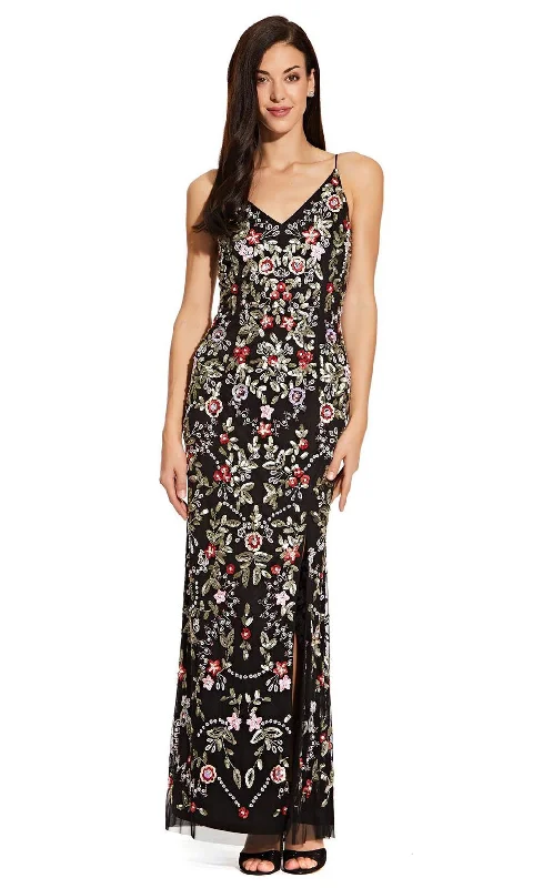 Adrianna Papell - AP1E206755SC Floral Sequined Dress Flattering floral dresses for all body types