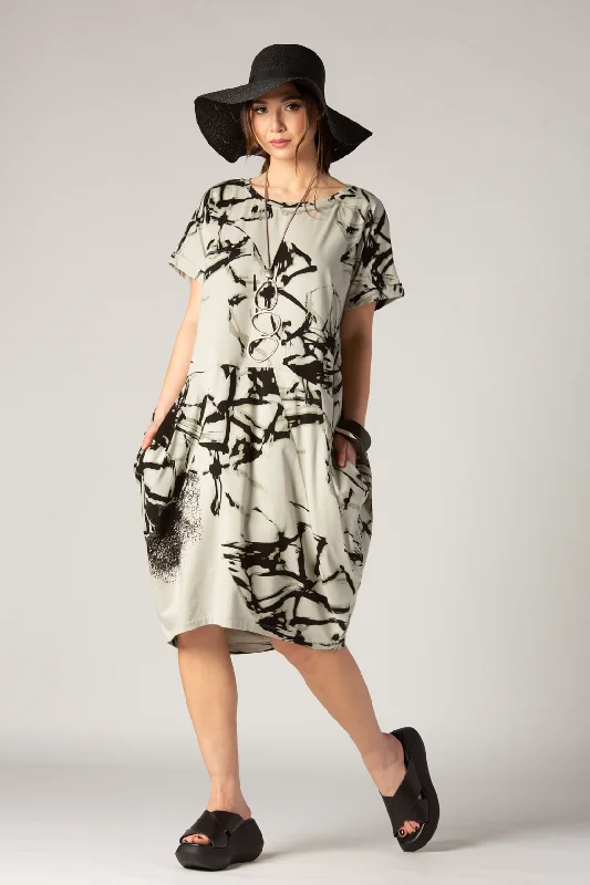 ALEMBIKA Skyler Dress in Sketch Print New Year's Eve floral dresses