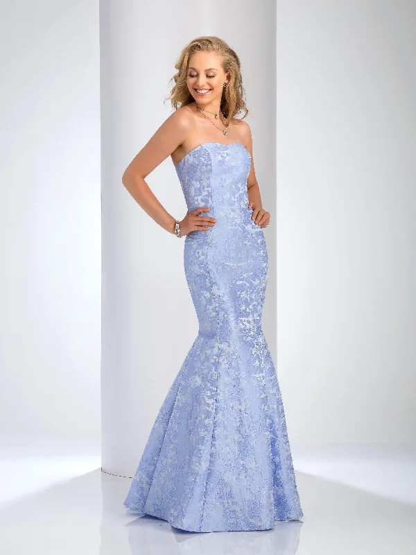 Clarisse 3415 Floral Semi-Sweetheart Mermaid Dress - 1 pc in Periwinkle Size 0 Available Edgy floral dresses