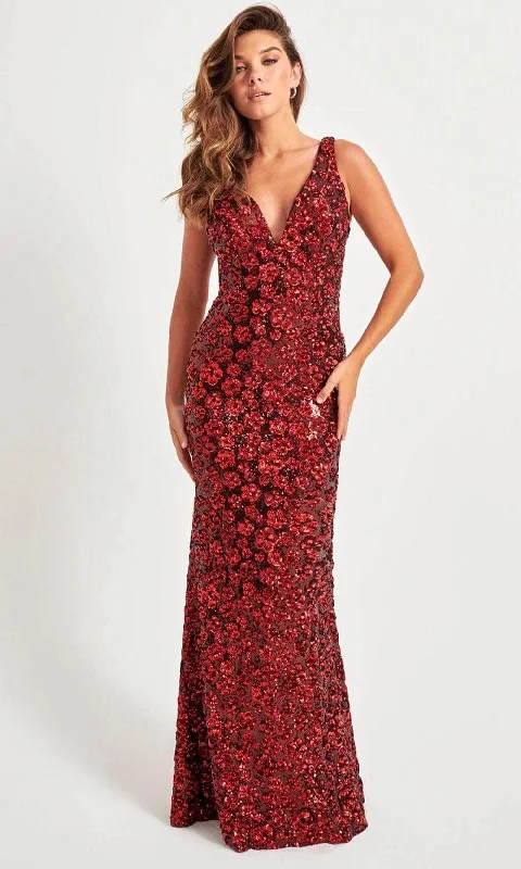 Faviana 11038 - Floral Sequin Gown Vintage floral dresses