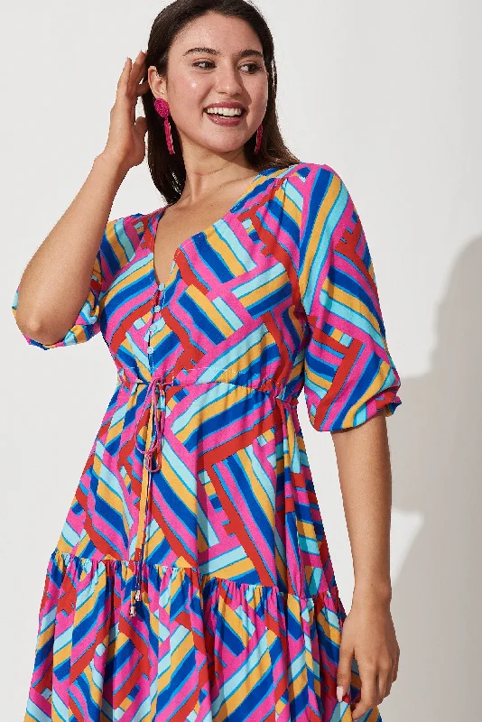 Apollo Dress In Multi Geometric Print A-line unclassified dresses