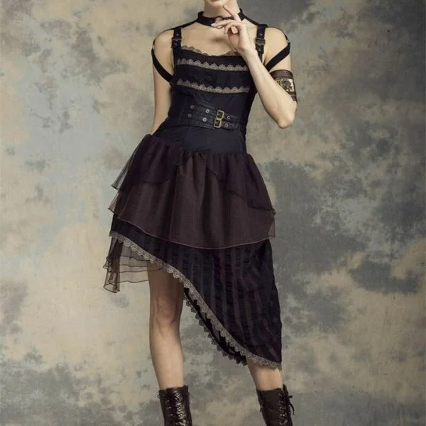 Asymmetrical Steampunk dress Mesh unclassified dresses