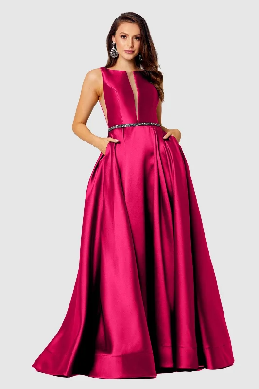 Avery Satin High Boat Prom Dress – PO829 A-line unclassified dresses