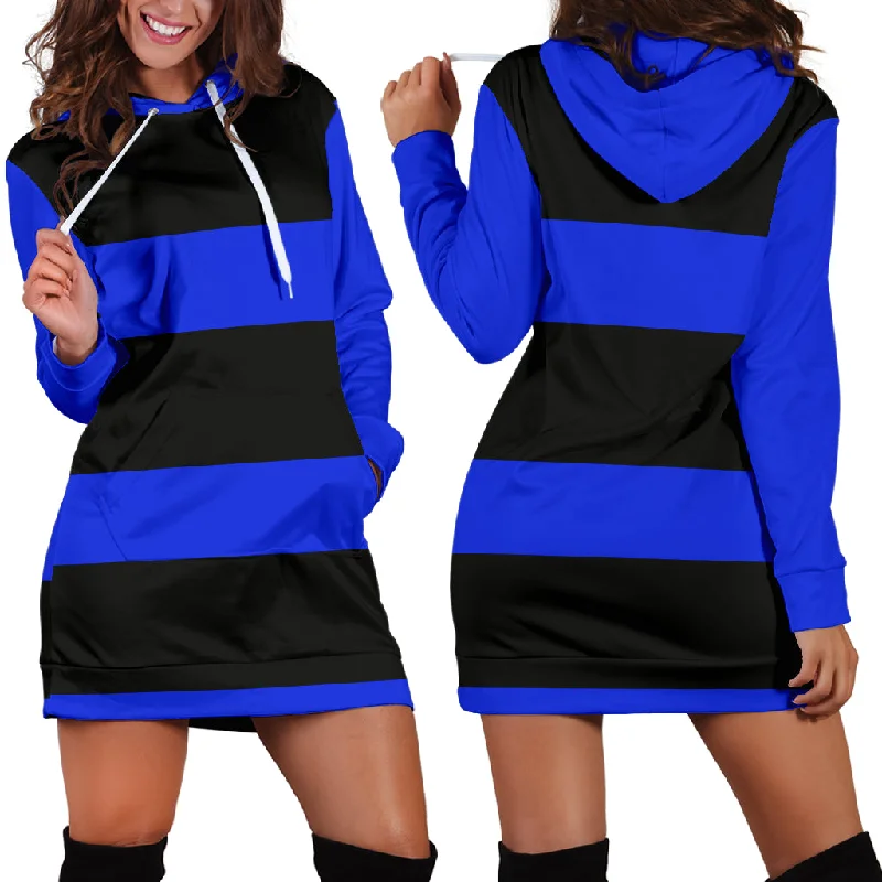 Black and Blue Hoodie Dress Dark color unclassified dresses