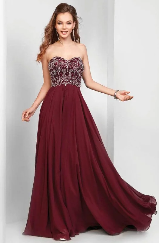 Clarisse 3472 - Strapless Chiffon Gown Beaded unclassified dresses