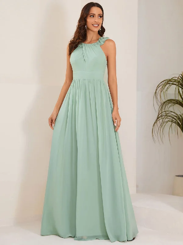 Cold Shoulder Appliques Wholesale Chiffon Bridesmaid Dress Best-selling unclassified dresses