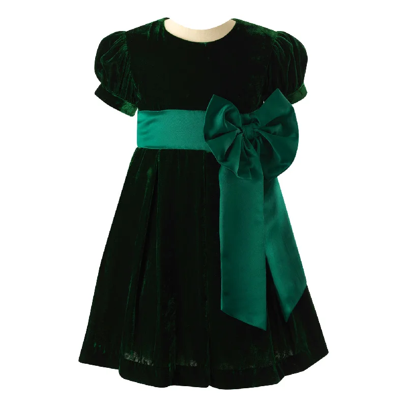 Crushed Green Velvet Christmas Dress Flowy unclassified dresses