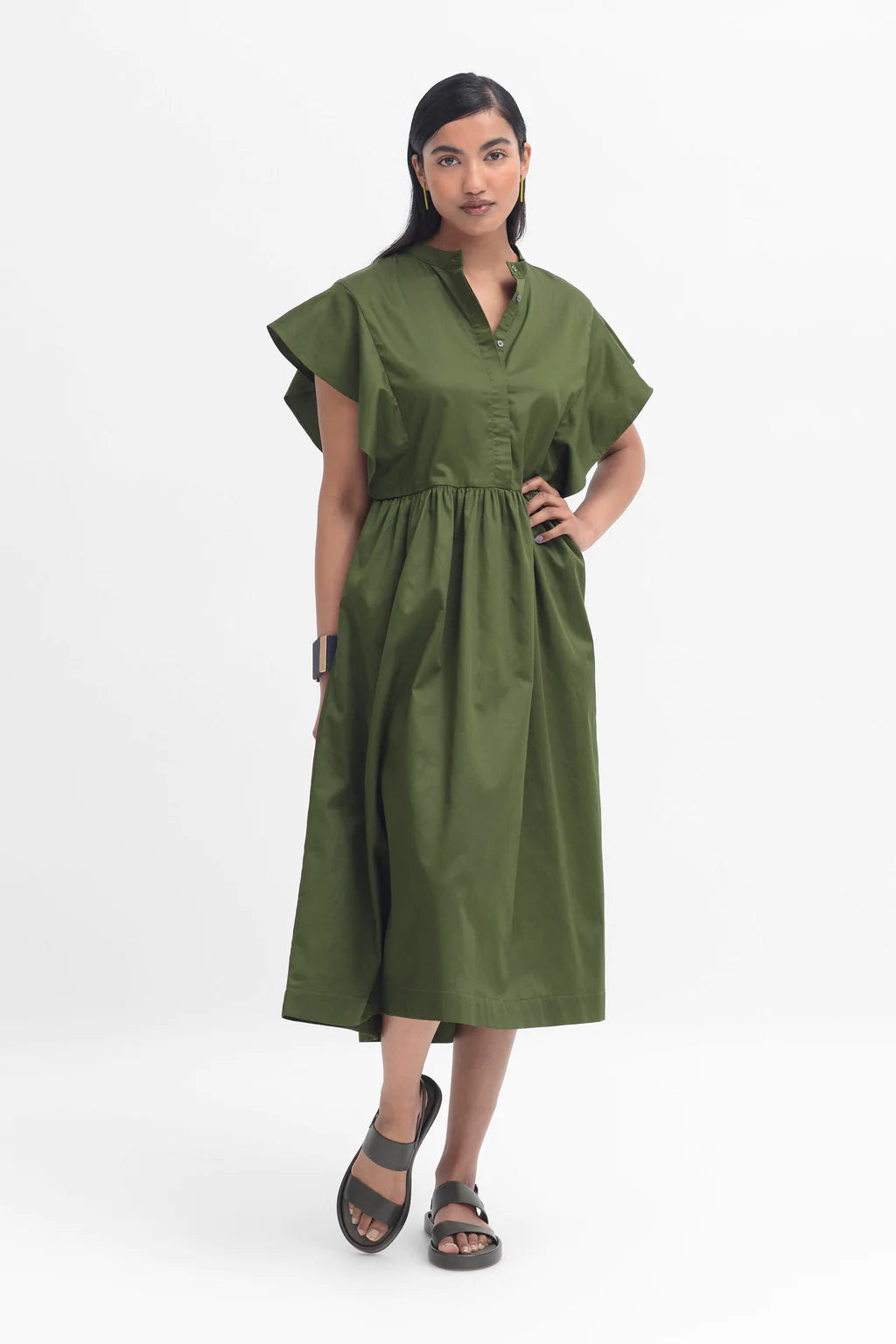 Elk the Label - Aiva Dress - Olive Beach unclassified dresses