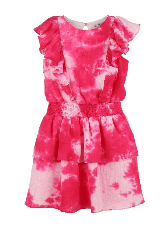 Fuschia Tie-Dye Dress Fall unclassified dresses