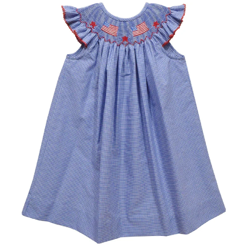 Hand Smocked Flag & Stars Bishop Earthy tone unclassified dresses