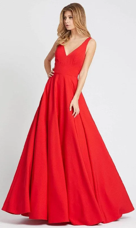 Ieena Duggal - 48924 V-Neck A-Line Evening Dress Chiffon unclassified dresses