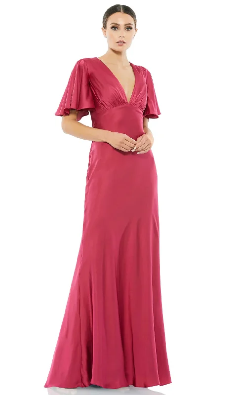 Ieena Duggal 554021 - Flounce Sleeve V-Neck Evening Dress Plus size unclassified dresses