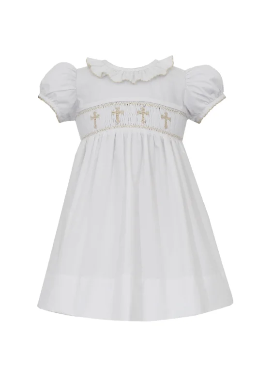 Ivory Crosses Girl’s Dress Cotton unclassified dresses