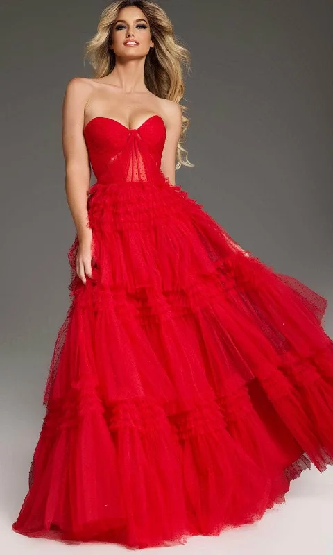 Jovani 40466 - Strapless Ruffle Prom Dress Beaded unclassified dresses