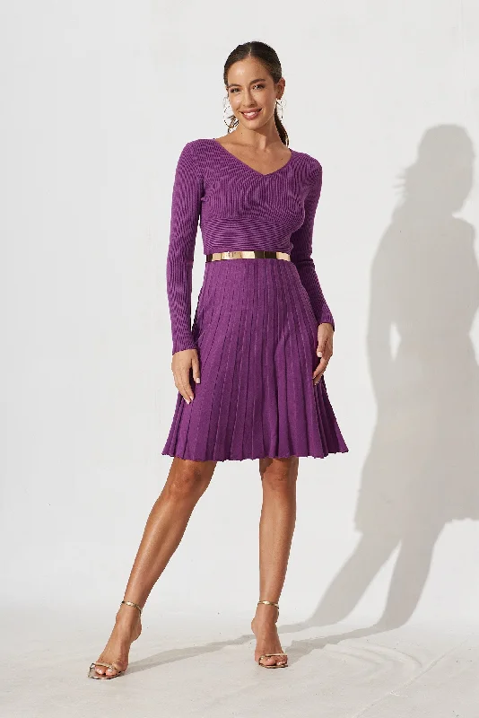 Koby Knit Dress In Purple Knitted unclassified dresses