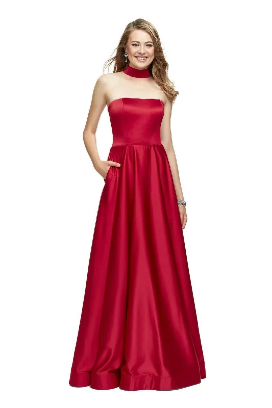 La Femme 25680 - Choker Satin A-Line Gown Satin unclassified dresses