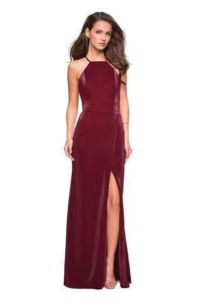 La Femme 26962 - Strappy Halter Gown Minimalist unclassified dresses