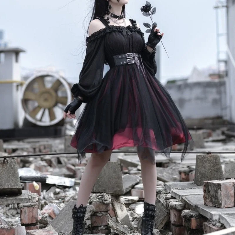 Lolita Steampunk military dress Denim unclassified dresses