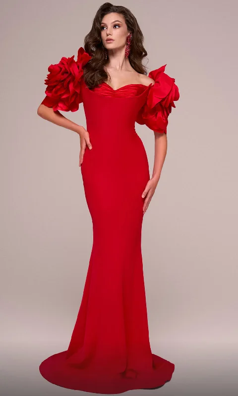 MNM Couture F02886 - Sweetheart Ruched Bust Evening Gown Bold pattern unclassified dresses