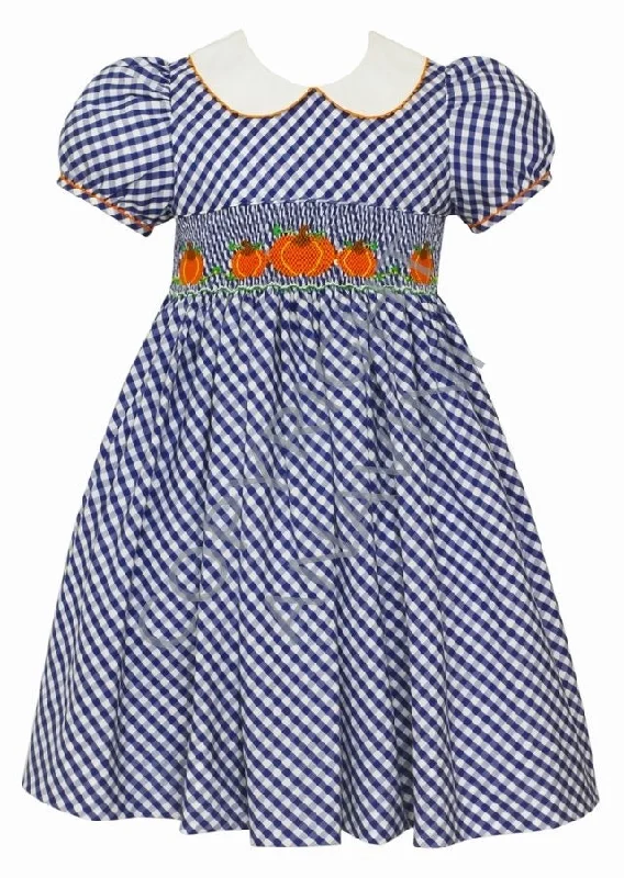 Navy Check Pumpkin Sashback Breathable unclassified dresses