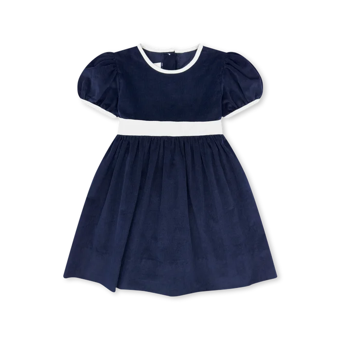 Navy Corduroy Dress w/ White Sash Designer unclassified dresses