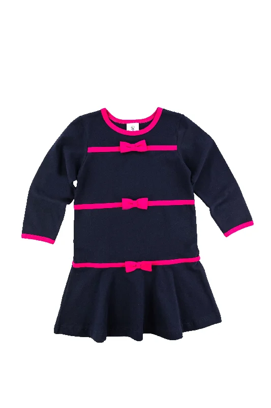 Navy & Fuchsia Bow Dress Stylish unclassified dresses