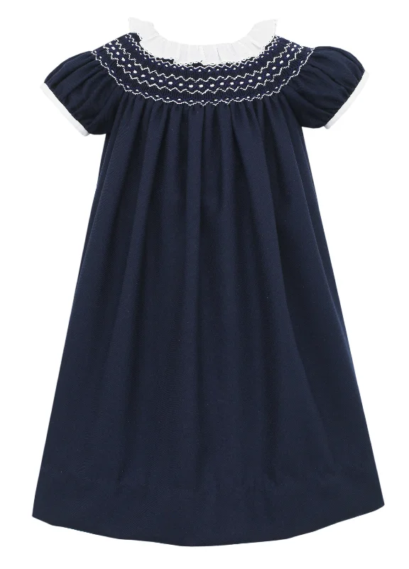 Navy Ruffle Bishop Discounted unclassified dresses