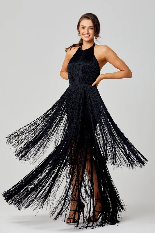 Octavia 20’s Inspired Fringe Evening Dress – PO833 Dark color unclassified dresses