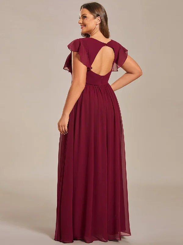 Plus V Neck Pleated Belted Ruffles Wholesale Bridesmaid Dresses Party unclassified dresses