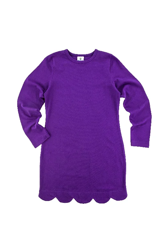 Purple Scalloped Dress Women's unclassified dresses