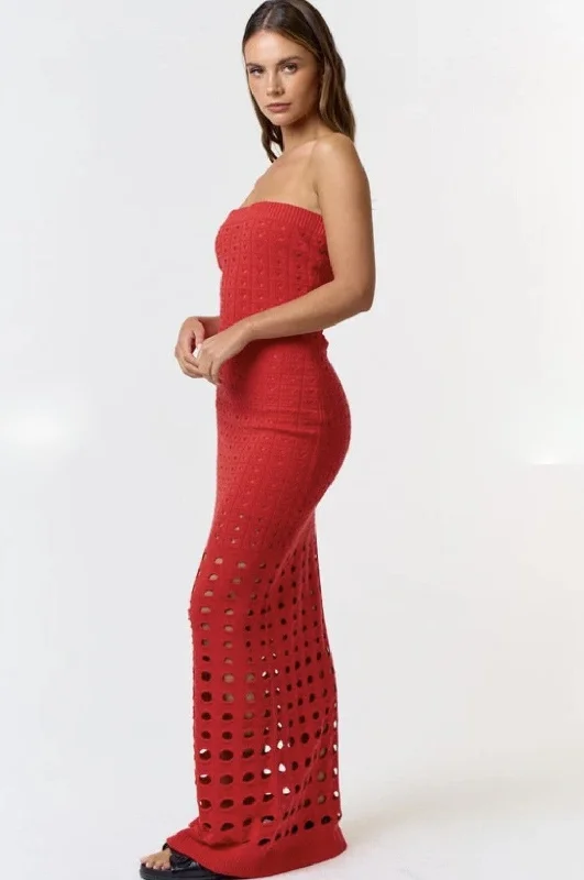 Red Knit Dress Club unclassified dresses